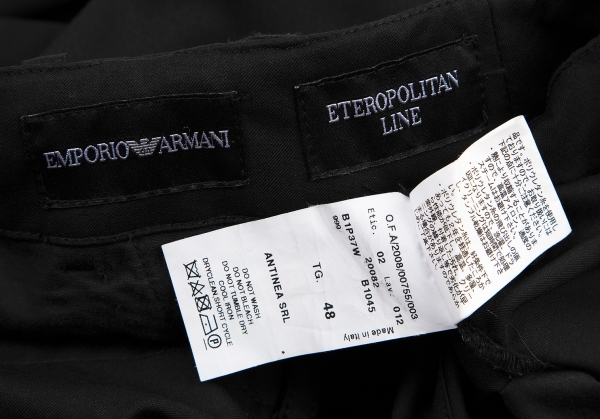 EMPORIO ARMANI Pocket Rib Switching Pants (Trousers) Black 48