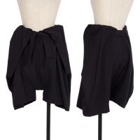  Yohji Yamamoto FEMME Wool Waist Ribbon Design Shorts Navy S