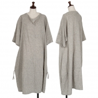  SENSOUNICO POINTLIGNE Cotton Linen Dress (Jumper) Grey 38
