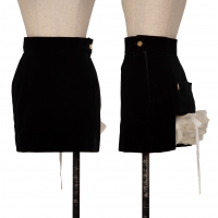  Vivienne Westwood Frill Switching Velour Mini Skirt Black S