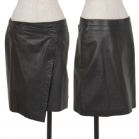  Calvin Klein Leather Wrap Skirt Black 4