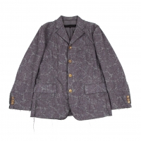  COMME des GARCONS HOMME Lining Mesh Cut Off design Jacket Purple,Grey S
