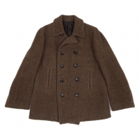  COMME des GARCONS HOMME Washed Wool Pea Coat Brown S
