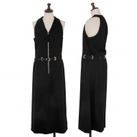  Jean-Paul GAULTIER CLASSIQUE Wool Rayon Sleeveless Belted Dress Black 40