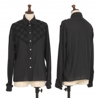  Jean Paul GAULTIER FEMME Frill Taped Long Sleeve Shirt Black 40