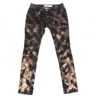  roar Glitter Painted Dyed Stretch Cotton Pants (Trousers) Black 2