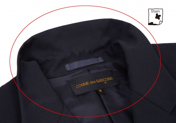 COMME des GARCONS Shoulder Tuck Design Sleeveless Jacket Navy M
