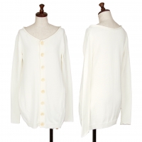  Yohji Yamamoto FEMME Big Button Cotton Knit Cardigan White 2