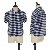  tricot COMME des GARCONS Check Short Sleeve Shirt White,Blue XS-S