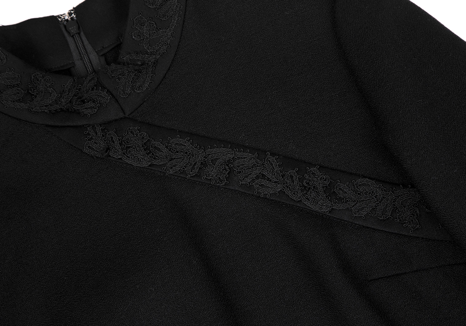 ケイタマルヤマ ワンピース ひざ丈 長袖 刺繍 1 黒 ブラック /MF ■OS