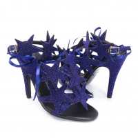  TSURU BY MARIKO OIKAWA Glitter star heel sandals Blue 35