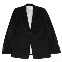  EMPORIO ARMANI Bias Jacquard Rayon Wool Jacket Black 52