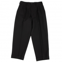  Yohji Yamamoto COSTUME D'HOMME Wool Gabardine Tuck Tapered Pants (Trousers) Black S