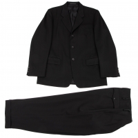  Yohji Yamamoto COSTUME D'HOMME Wool Gabardine Jacket & Pants Black S