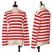  COMME des GARCONS Cotton Stripe T Shirt White,Red S