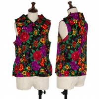  COMME des GARCONS Floral Printed Sleeveless Shirt Black,Multi-Color XS