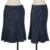  BURBERRY LONDON Denim Switching Design Skirt Indigo 38