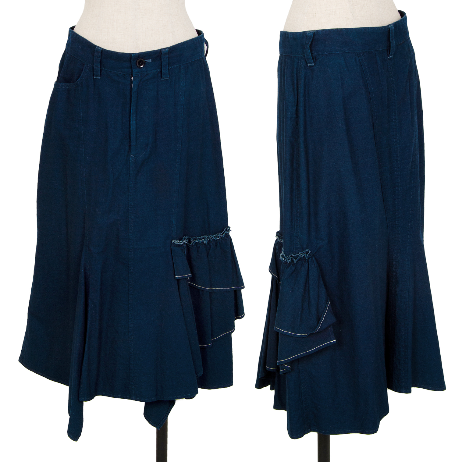 ワイズ  Y's ウール　白ステッチ　デザイン　スカート