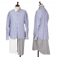  COMME des GARCONS Triple Layered Design Shirt White,Blue,Black XS