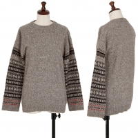  MaxMara WEEKEND Alpaca Blended Tribal pattern Knit Sweater (Jumper) Brown S