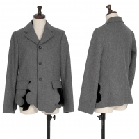 COMME des GARCONS Round Cut Hem Design Jacket Grey XS