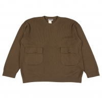  Yohji Yamamoto POUR HOMME Flap Pocket Design Knit Sweater (Jumper) Brown M