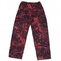  Y's Botanical Printed Cotton Linen Pants (Trousers) Red,Black 2