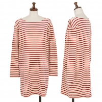  45DASH Cotton Velor Stripe Dress (Jumper) Beige,Red 3