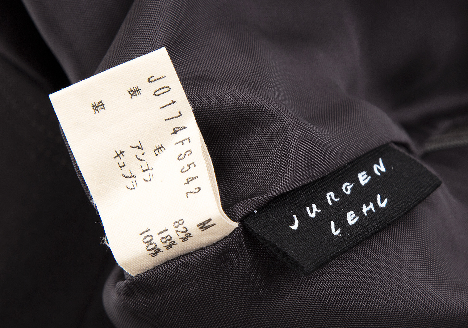 【美品】Jurgen Lehl ステンカラー コート カシミア混 M ボタン