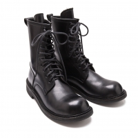  Y's 10 Holes Leather Boots Black About US 7.5