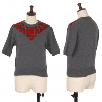  COMME des GARCONS Tartan Check Switching Knit Sweater (Jumper) Grey XS-S