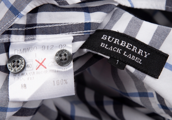 BURBERRY BLACK LABEL Check Short Sleeve Shirt White 1 | PLAYFUL