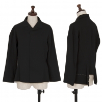  Yohji Yamamoto FEMME Wool Gabardine Stitch Jacket Black 2