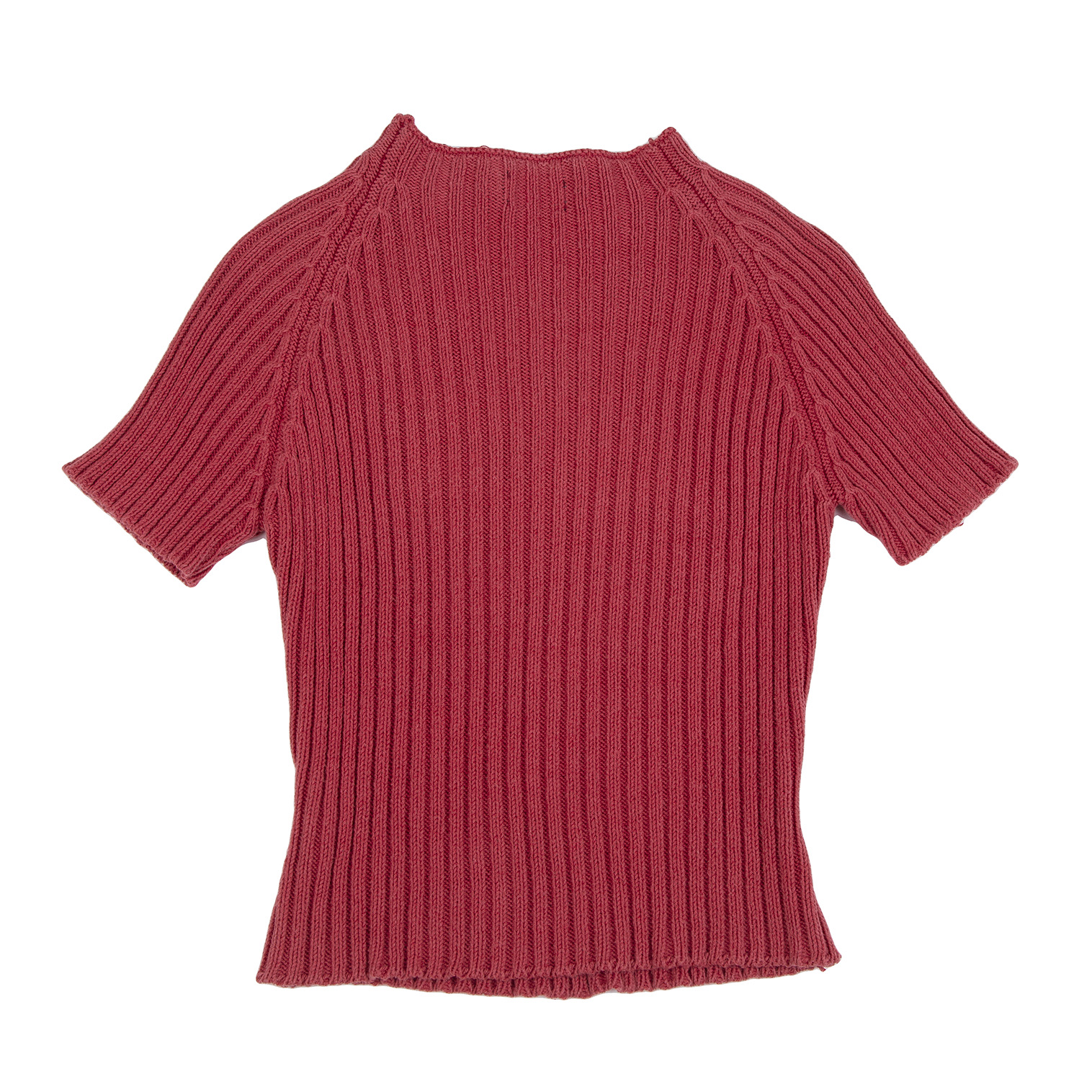GIANFRANCO FERRE Zip Neck Short Sleeve Knit Sweater (Jumper) Red XS-S ...