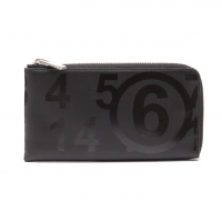  MM6 MAISON MARGIELA Printed Round Zipper Wallet Black 