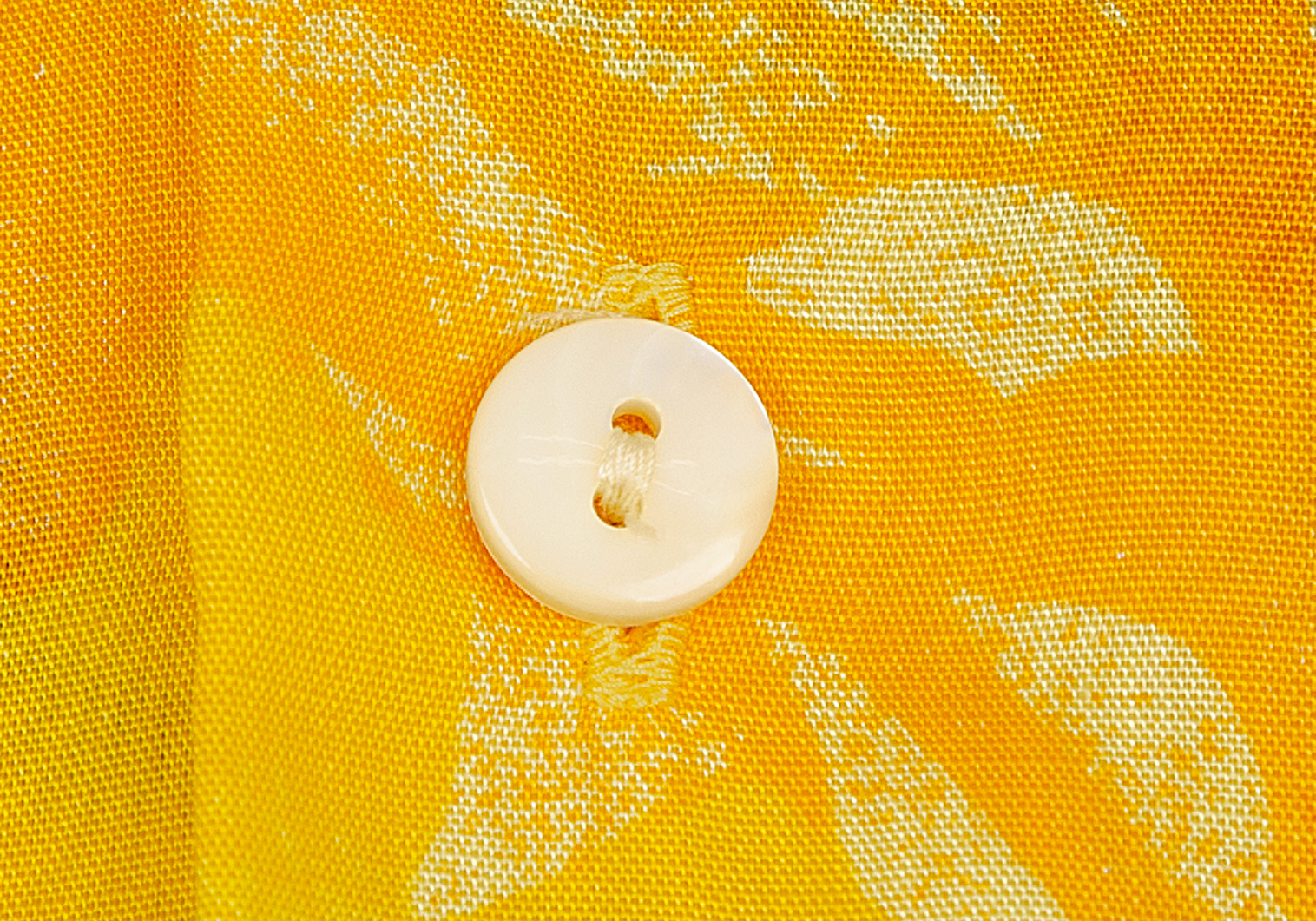 ケンゾーKENZO フラワープリントオープンカラー半袖レーヨンシャツ 黄