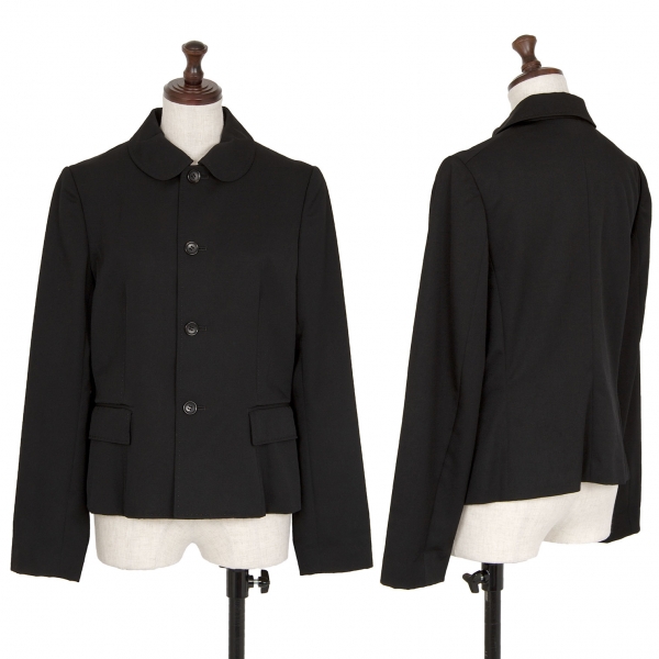 COMME des GARCONS Wool Gabardine Round-collar Jacket Black M | PLAYFUL