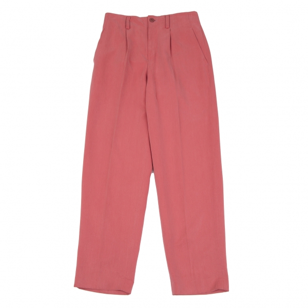 ISSEY MIYAKE Rayon Poly Tuck Tapered Pants (Trousers) Pink M | PLAYFUL