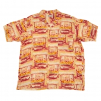  Papas Market Printed Hawaiian Shirt Red,Yellow L