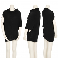  Y's Oblique Deformation Design Knit Sweater (Jumper) Black 3