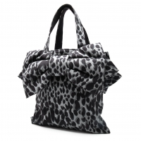  MUGUET Leopard Printed Ribbon Bag Grey 