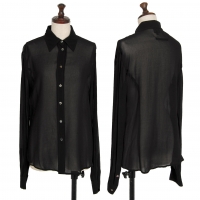  Jean-Paul GAULTIER FEMME See Through Chiffon Long Sleeve Shirt Black 40