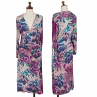  ETRO Floral Printed Stretch Dress Purple 42