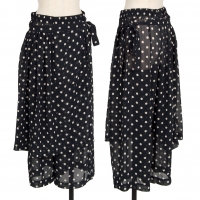  COMME des GARCONS Dot Chiffon Over Skirt Wide Pants (Trousers) Navy S