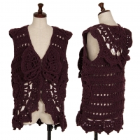 KEITA MARUYAMA Crocheting Knit Vest (Waistcoat) Purple 1