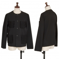  tricot COMME des GARCONS Dyed Lace Pokcet Design Jacket Black M