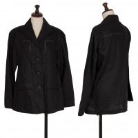  ISSEY MIYAKE Watermark Linen Jacket Black 2