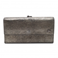  Vivienne Westwood Embossed Foil Long Wallet Gunmetal gray 