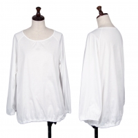  Mademoiselle NON NON Cotton Hem Elastic Raglan Sleeve Shirt White 38M