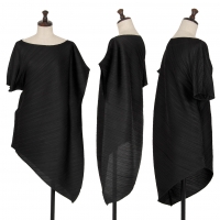  PLEATS PLEASE Foil Printed Asymmetry Dress Black 5